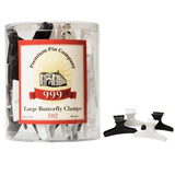 6x Premium Pin Company 999 Large Black & White Butterfly Clamps 36pcs