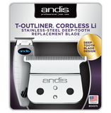 3x Andis T-Outliner Cordless Li Stainless-Steel Deep-Tooth Replacement Blade