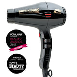 3x Parlux 3800 Ionic & Ceramic Eco Friendly Hair Dryer Black