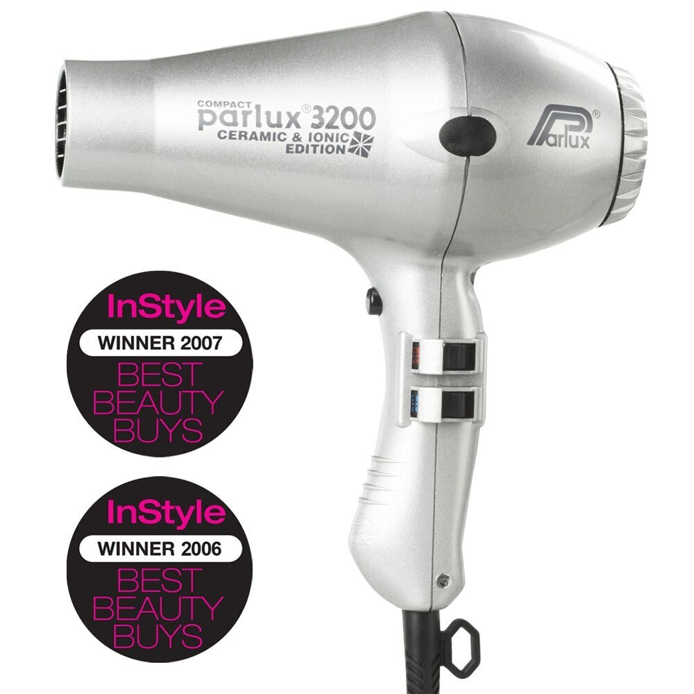 3x Parlux 3200 Ionic Ceramic Compact Hair Dryer Silver – The