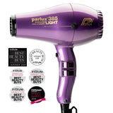 3x Parlux 385 Power Light Ceramic Ionic Hair Dryer Violet