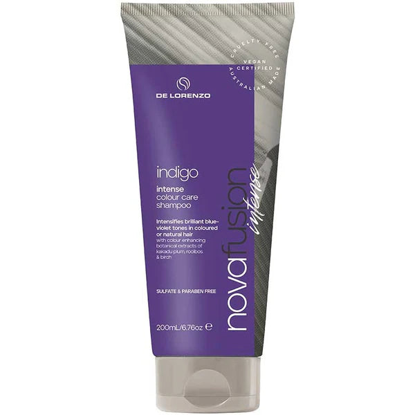 3x De Lorenzo Novafusion Intense Indigo Colour Care Shampoo 200ml