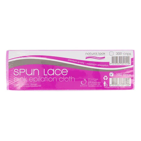 Natural Look Spun Lace Pink Epilation Cloth Strips – 100 Pack