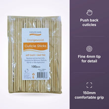Natural Look Orangewood Cuticle Sticks 4mmx150mm 100 pk