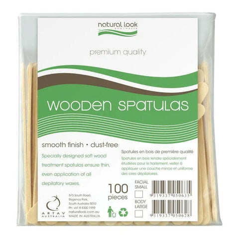 Natural Look Wooden Spatulas (Facial) 10mm 100 pk