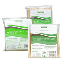 Natural Look Wooden Spatulas value pack (100xLarge, 100xSmall, 100xMini) 300 pk