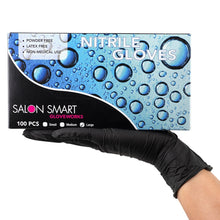 Salon Smart Nitrile Gloves Black Large 100pk