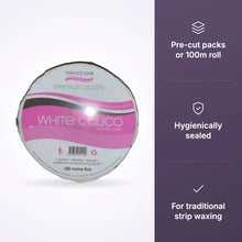 Natural Look White Calico Epilation Cloth Strips