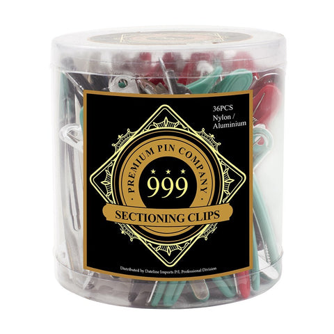 Premium Pin Company 999 Coloured Nylon Aluminium Sectioning Hair Clips 36pk