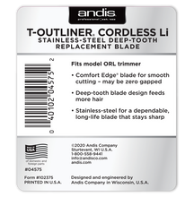 Andis T-Outliner Cordless Li Stainless-Steel Deep-Tooth Replacement Blade