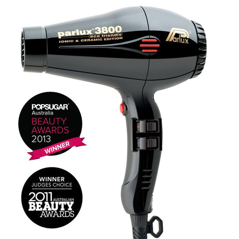 Parlux 3800 Ionic & Ceramic Eco Friendly Hair Dryer Black