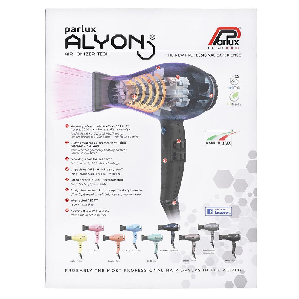 Parlux Alyon Air Ionizer Tech Hair Dryer 2250W Black – The Pamper Palace Aus